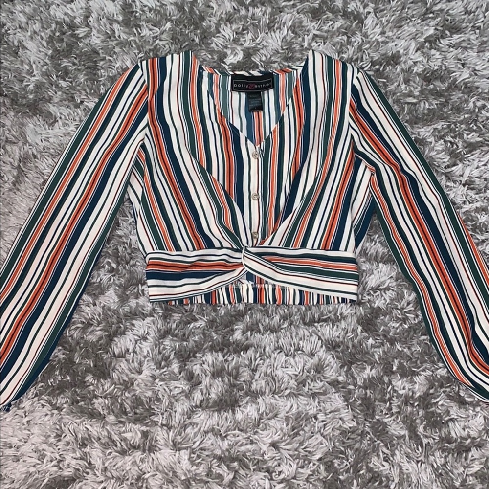 Polly & Esther stripped knot front top
